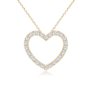 0.9mm GVS2 Prong-Set Diamond Open Heart Pendant in 18K Yellow Gold