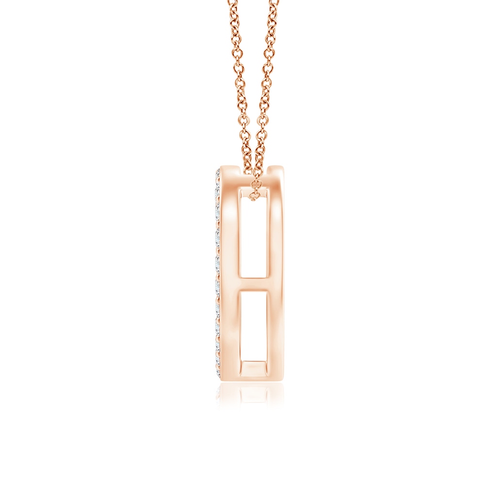 0.9mm GVS2 Prong-Set Diamond Open Heart Pendant in Rose Gold - side 199