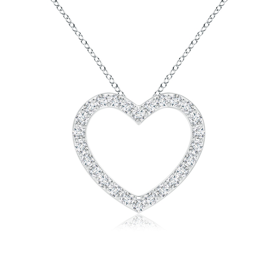 0.9mm GVS2 Prong-Set Diamond Open Heart Pendant in White Gold 