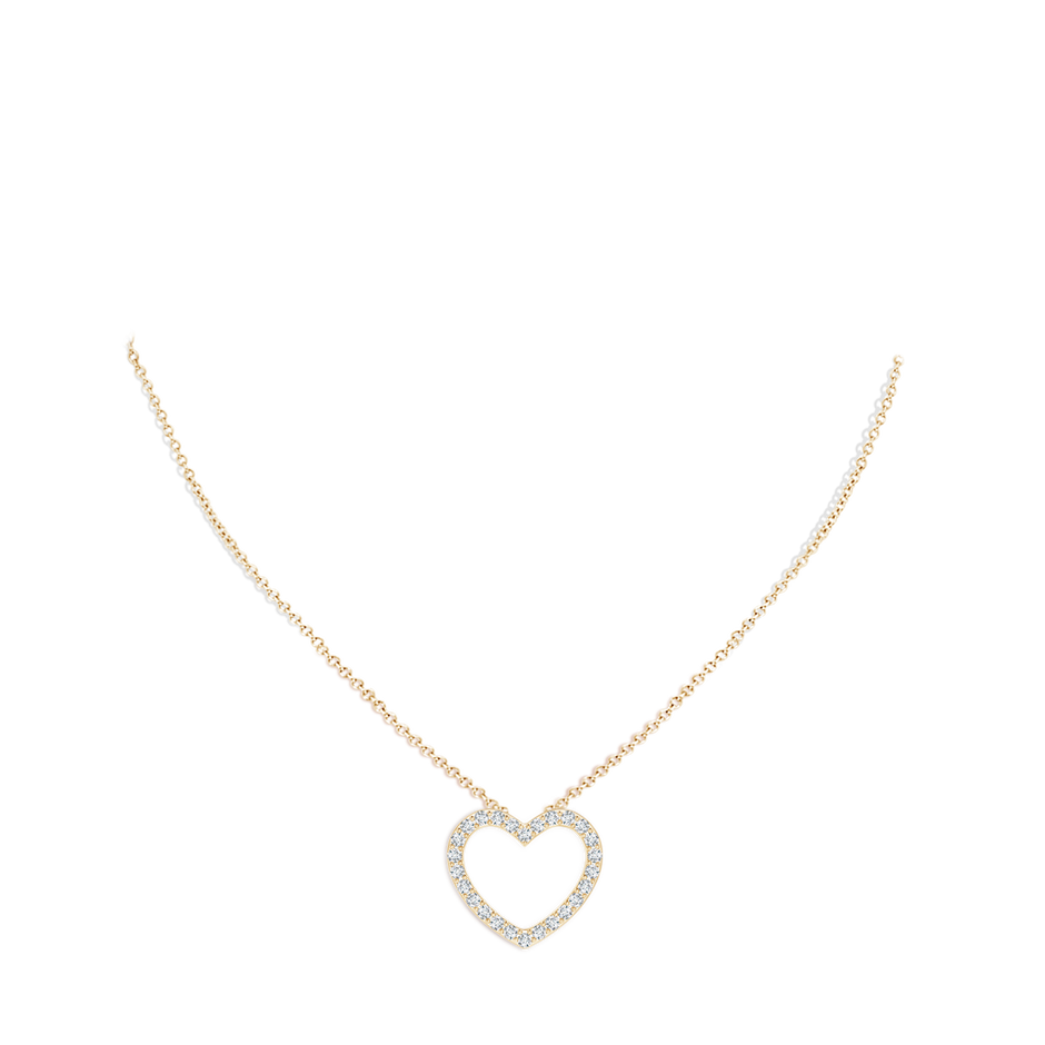 0.9mm GVS2 Prong-Set Diamond Open Heart Pendant in Yellow Gold pen