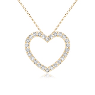 0.9mm HSI2 Prong-Set Diamond Open Heart Pendant in 9K Yellow Gold