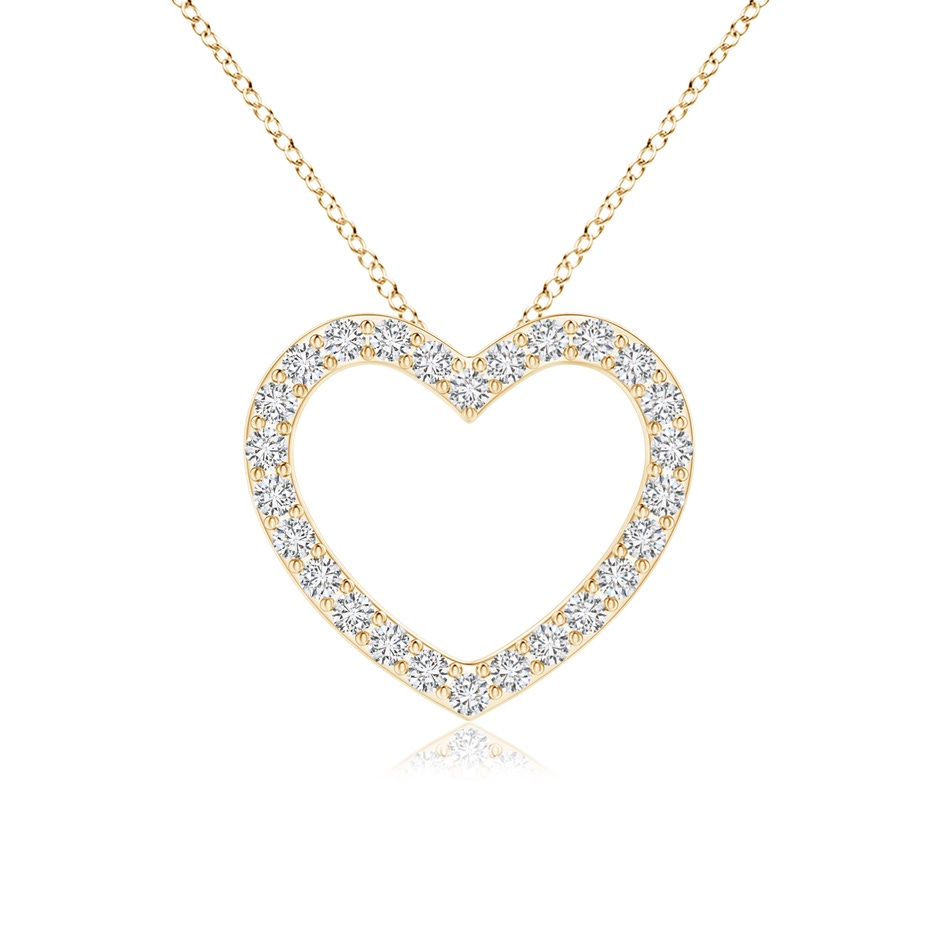 0.9mm HSI2 Prong-Set Diamond Open Heart Pendant in Yellow Gold 