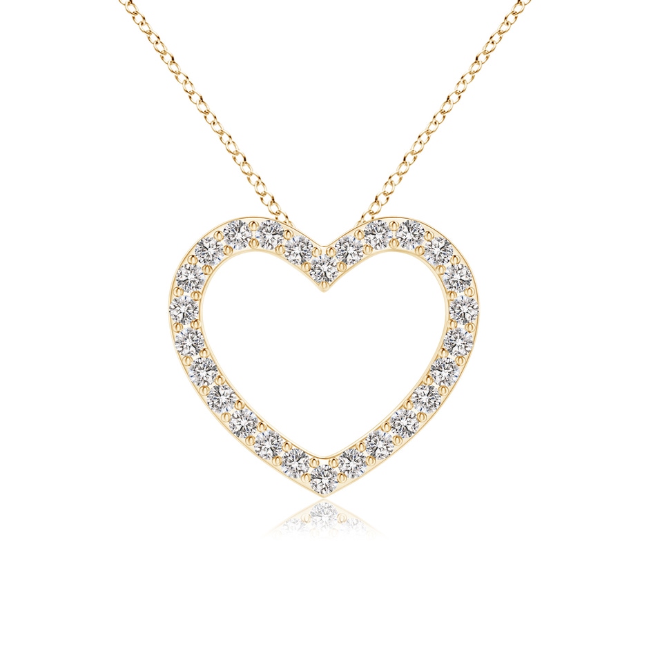 0.9mm IJI1I2 Prong-Set Diamond Open Heart Pendant in 9K Yellow Gold 