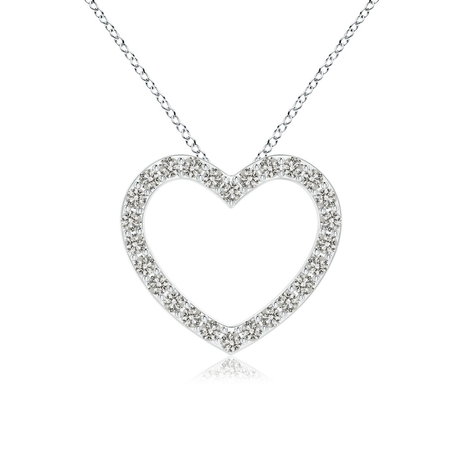 0.9mm KI3 Prong-Set Diamond Open Heart Pendant in 18K White Gold 
