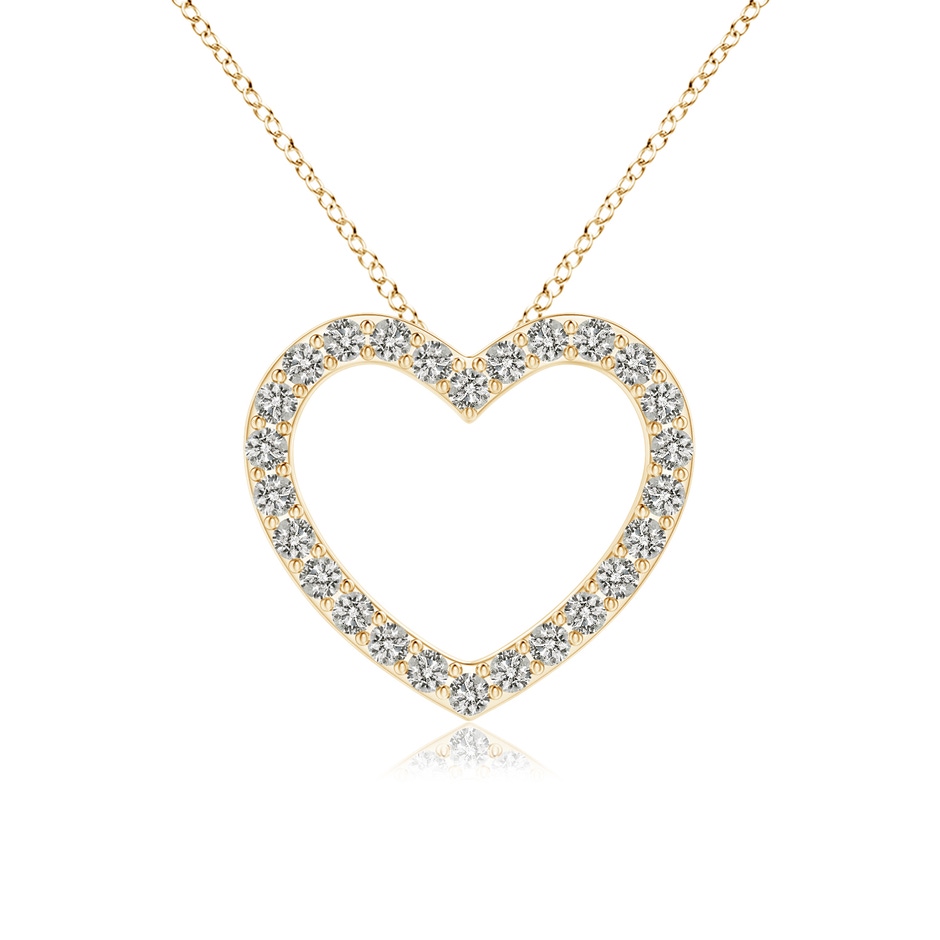0.9mm KI3 Prong-Set Diamond Open Heart Pendant in 9K Yellow Gold 