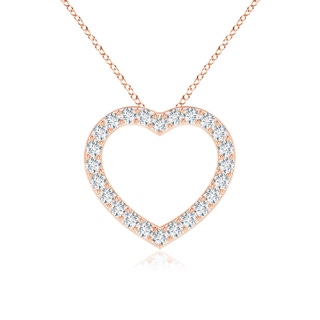 1.9mm GVS2 Prong-Set Diamond Open Heart Pendant in 9K Rose Gold