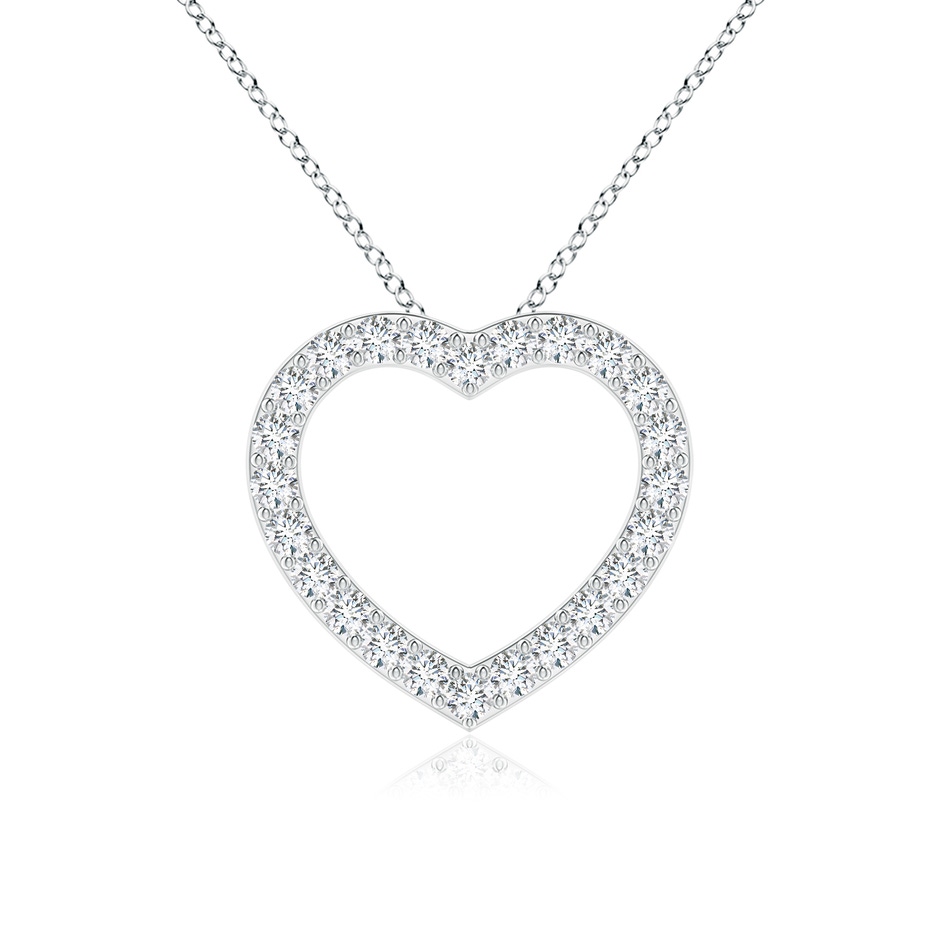 1.9mm GVS2 Prong-Set Diamond Open Heart Pendant in P950 Platinum 