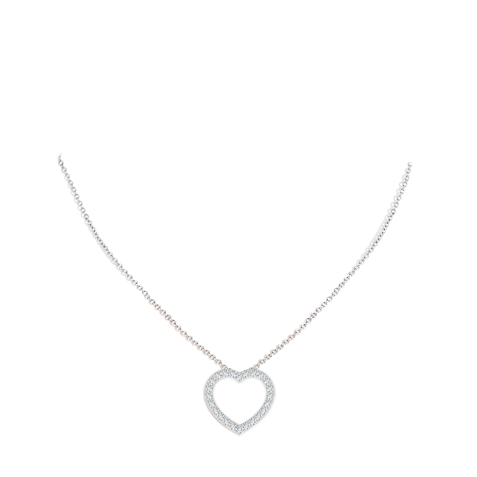 1.9mm GVS2 Prong-Set Diamond Open Heart Pendant in P950 Platinum pen