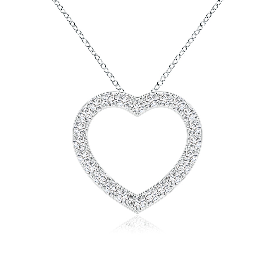 1.9mm HSI2 Prong-Set Diamond Open Heart Pendant in White Gold 