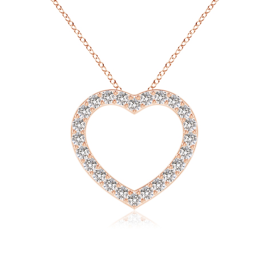 1.9mm IJI1I2 Prong-Set Diamond Open Heart Pendant in Rose Gold 