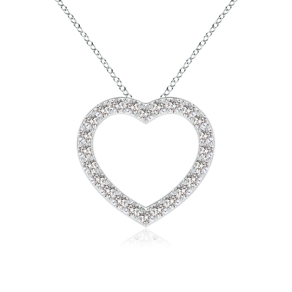 1.9mm IJI1I2 Prong-Set Diamond Open Heart Pendant in White Gold 