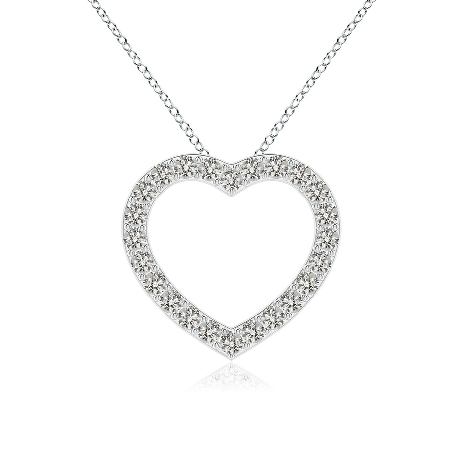 1.9mm KI3 Prong-Set Diamond Open Heart Pendant in White Gold 