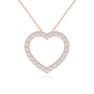 2.2mm GVS2 Prong-Set Diamond Open Heart Pendant in 18K Rose Gold