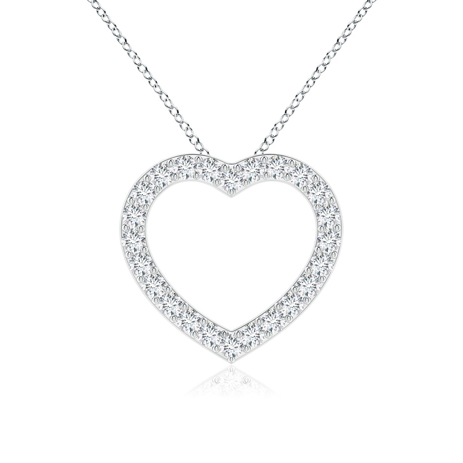 2.2mm GVS2 Prong-Set Diamond Open Heart Pendant in White Gold 