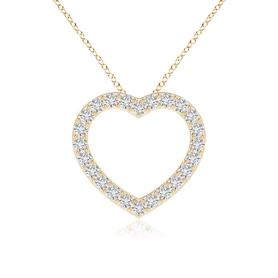 2.2mm HSI2 Prong-Set Diamond Open Heart Pendant in Yellow Gold 