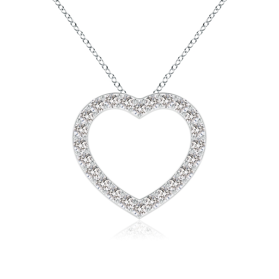 2.2mm IJI1I2 Prong-Set Diamond Open Heart Pendant in S999 Silver 