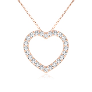 2.45mm GVS2 Prong-Set Diamond Open Heart Pendant in 18K Rose Gold