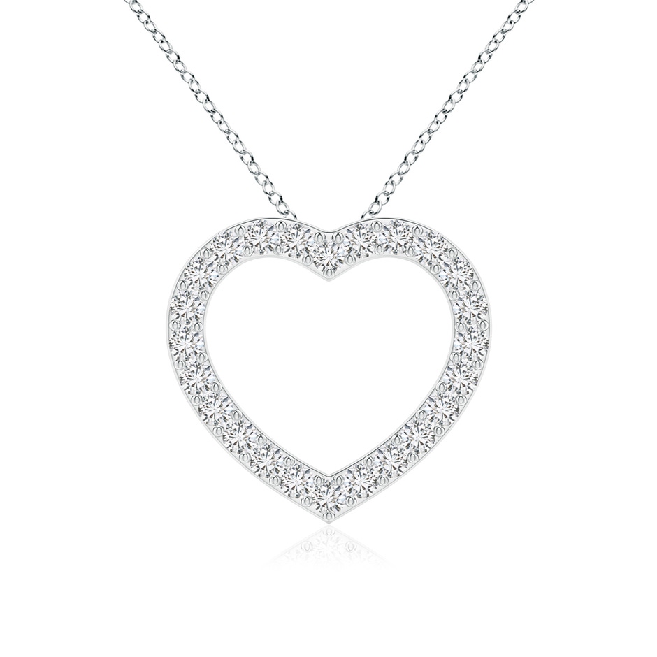 2.45mm HSI2 Prong-Set Diamond Open Heart Pendant in 18K White Gold 