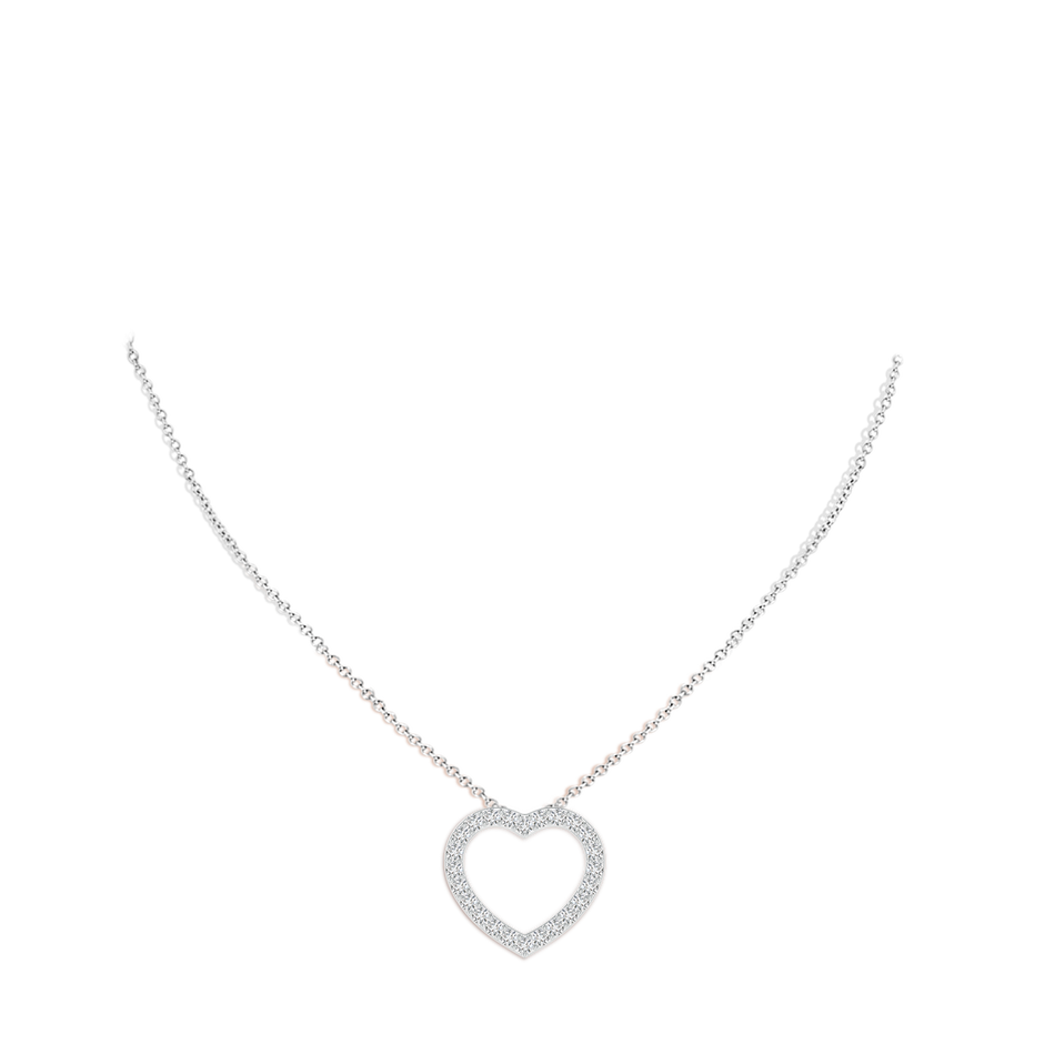 2.45mm HSI2 Prong-Set Diamond Open Heart Pendant in 18K White Gold pen