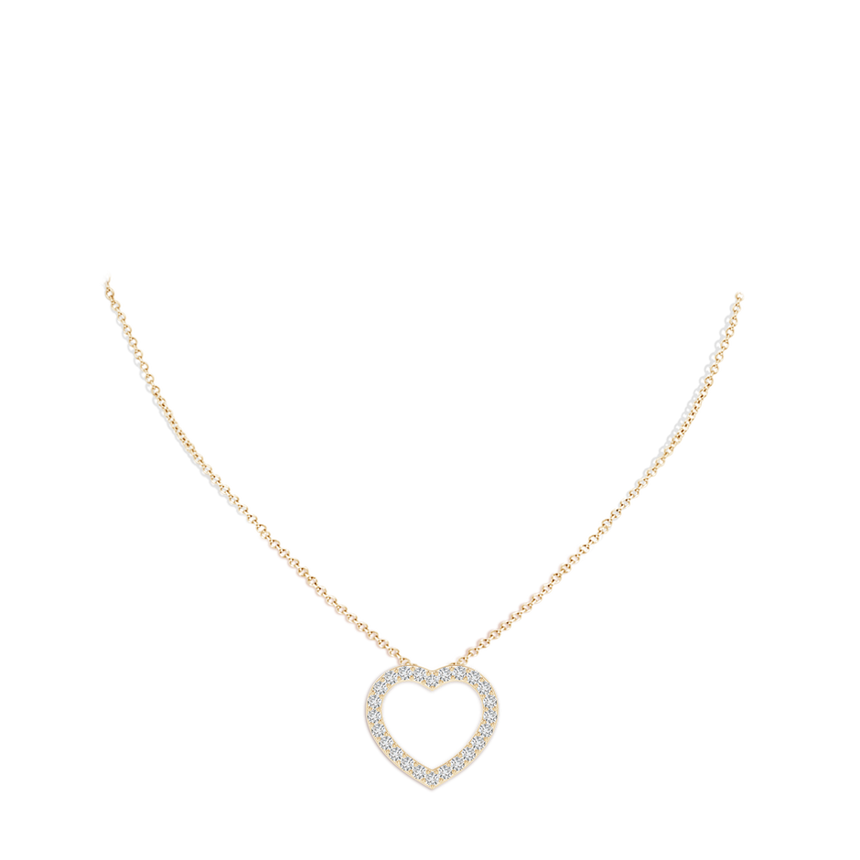 2.45mm HSI2 Prong-Set Diamond Open Heart Pendant in 18K Yellow Gold pen