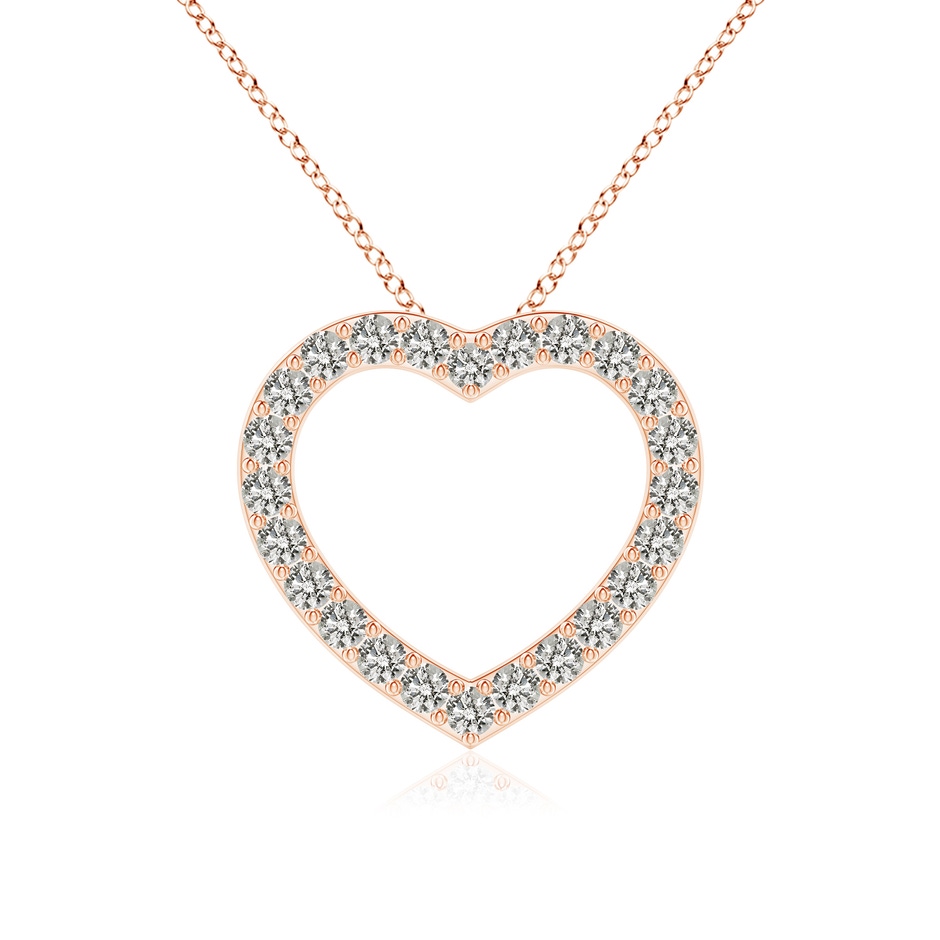 2.45mm KI3 Prong-Set Diamond Open Heart Pendant in 18K Rose Gold 