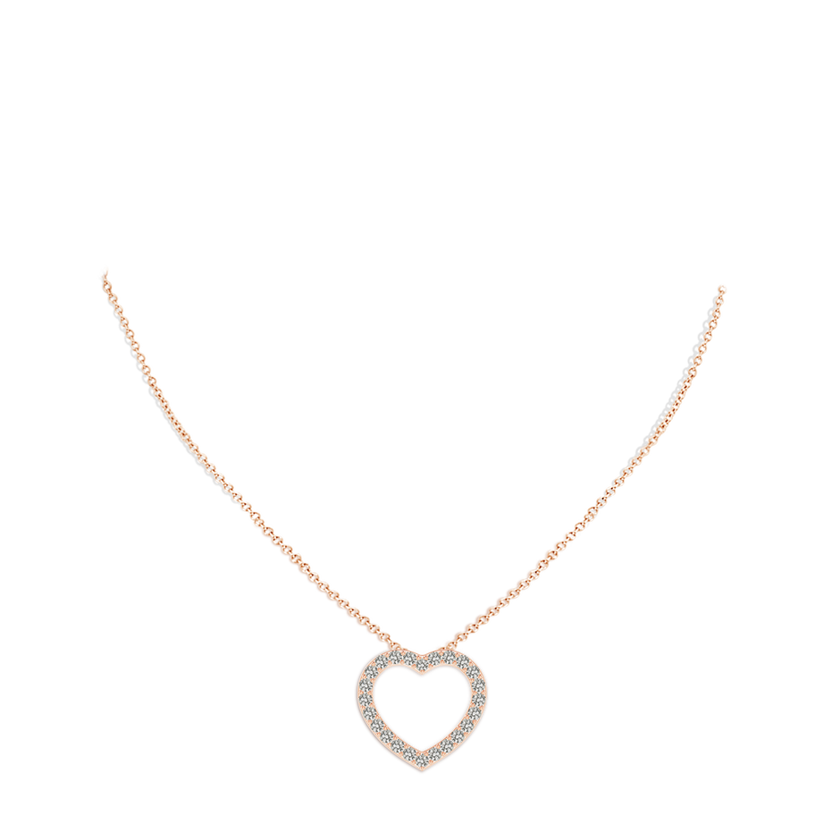 2.45mm KI3 Prong-Set Diamond Open Heart Pendant in 18K Rose Gold pen