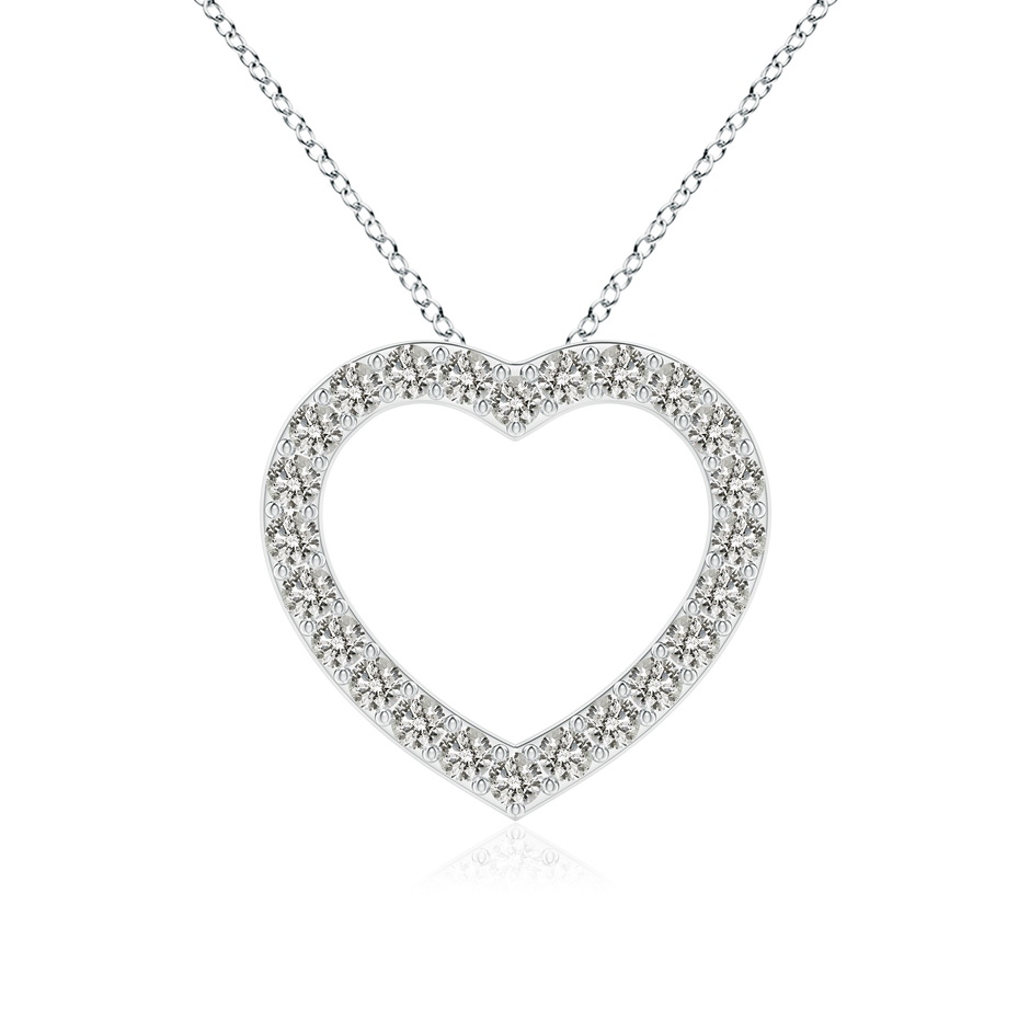2.45mm KI3 Prong-Set Diamond Open Heart Pendant in P950 Platinum 