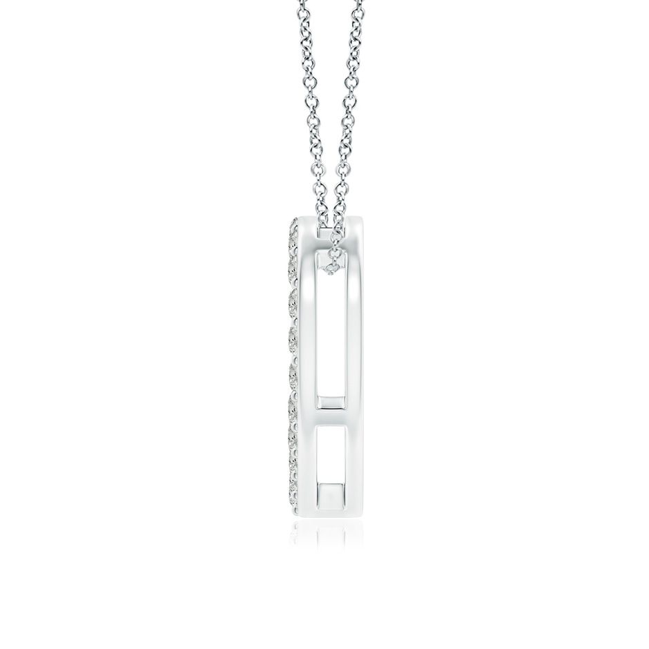 2.45mm KI3 Prong-Set Diamond Open Heart Pendant in P950 Platinum side 199