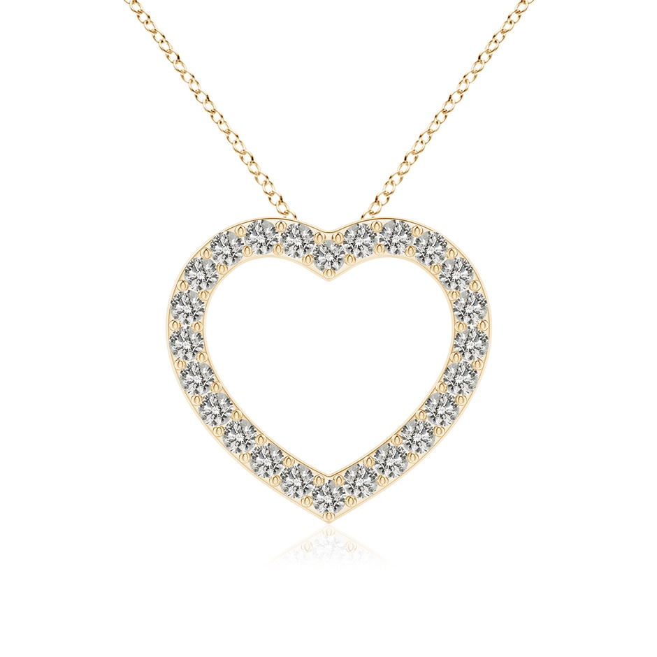 2.45mm KI3 Prong-Set Diamond Open Heart Pendant in Yellow Gold 