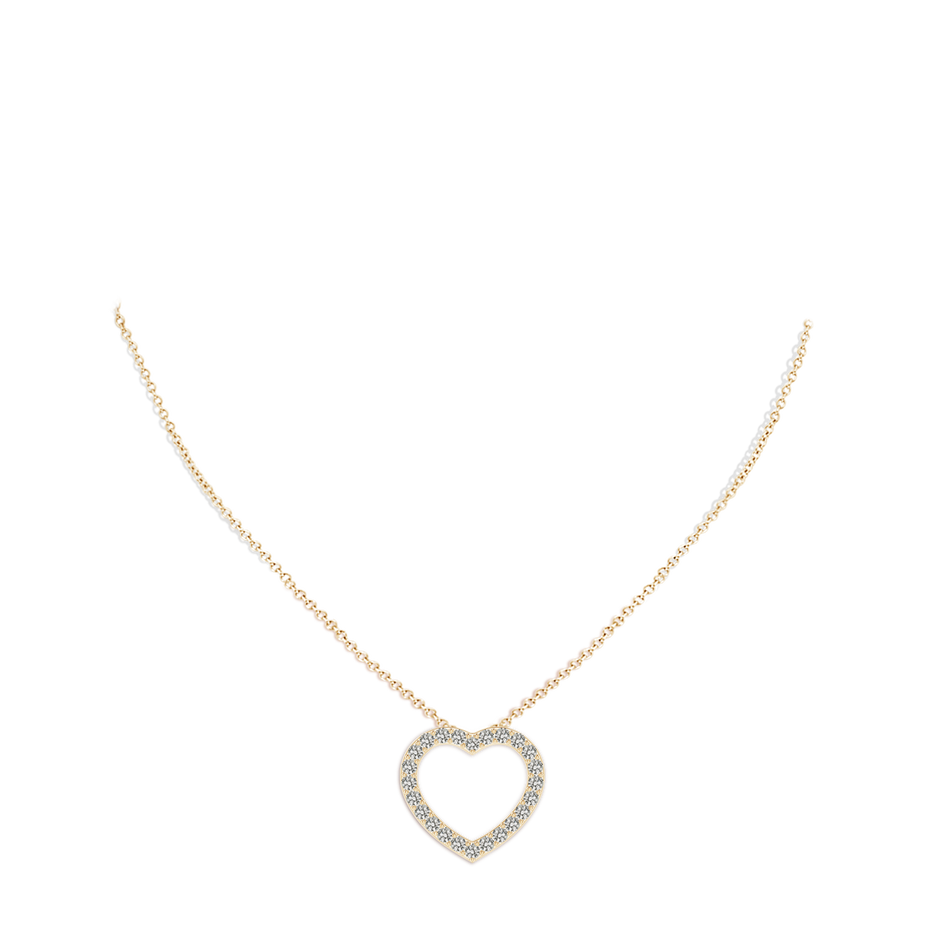 2.45mm KI3 Prong-Set Diamond Open Heart Pendant in Yellow Gold pen