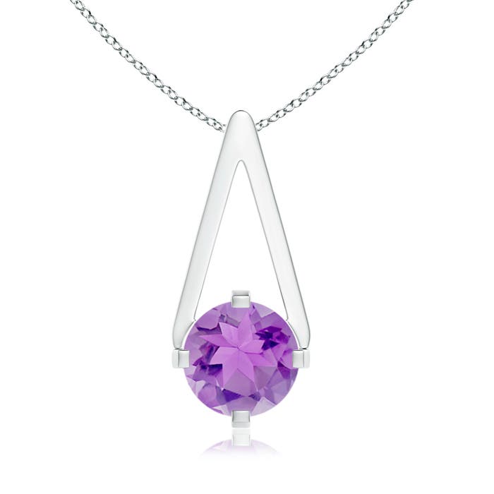 A - Amethyst / 0.8 CT / 14 KT White Gold