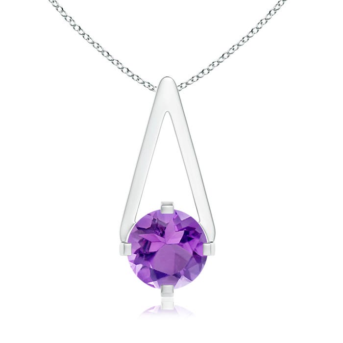 AA - Amethyst / 0.8 CT / 14 KT White Gold