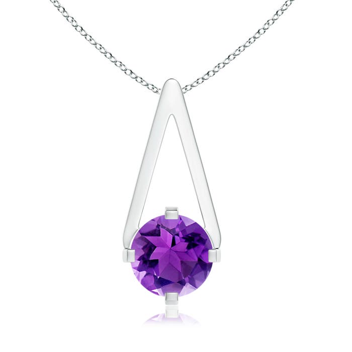 AAA - Amethyst / 0.8 CT / 14 KT White Gold