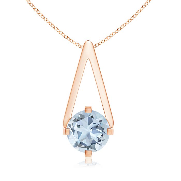 A - Aquamarine / 0.72 CT / 14 KT Rose Gold