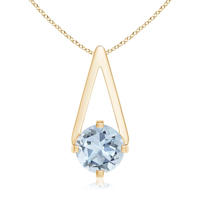 A - Aquamarine / 0.72 CT / 14 KT Yellow Gold