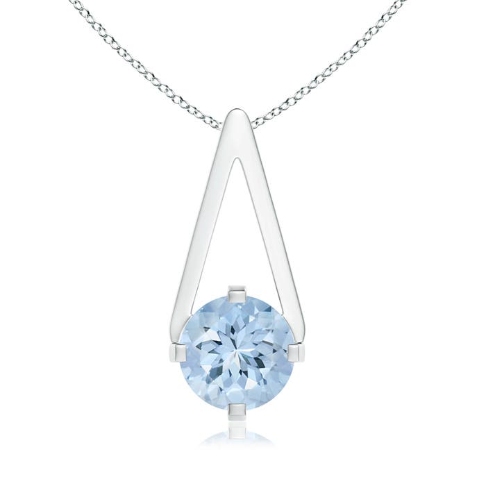 AA - Aquamarine / 0.72 CT / 14 KT White Gold