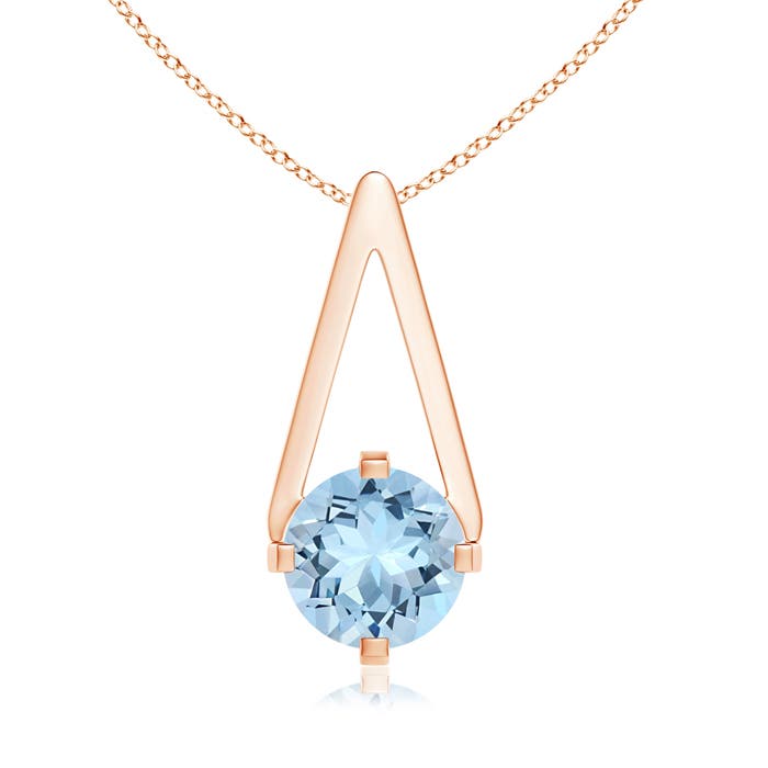 AAA - Aquamarine / 0.72 CT / 14 KT Rose Gold