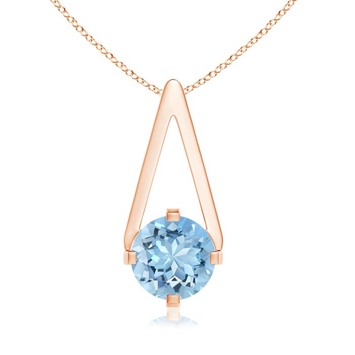 AAAA - Aquamarine / 0.72 CT / 14 KT Rose Gold