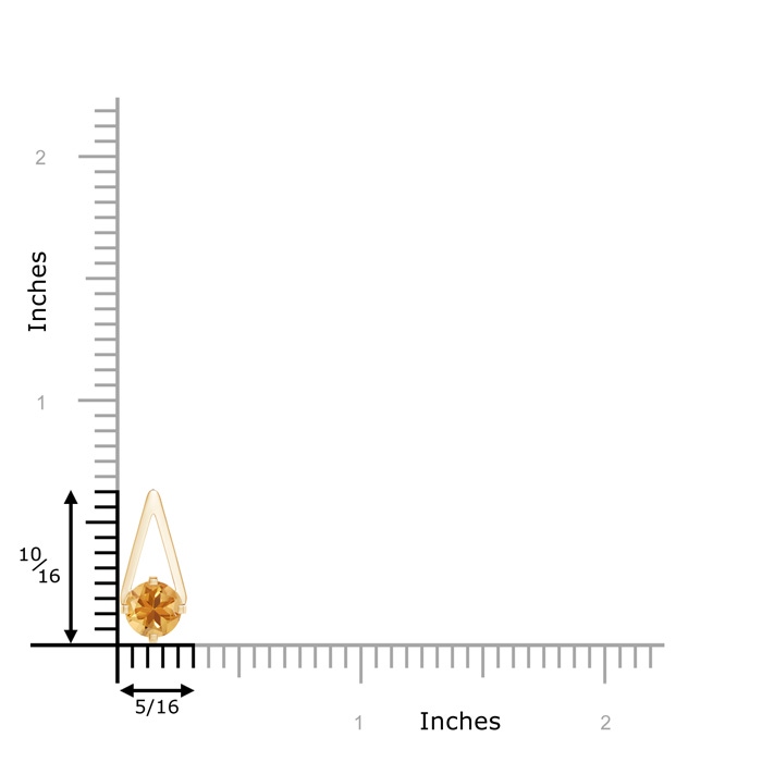 6mm A Flat Prong-Set Solitaire Citrine Triangular Pendant in Yellow Gold product image