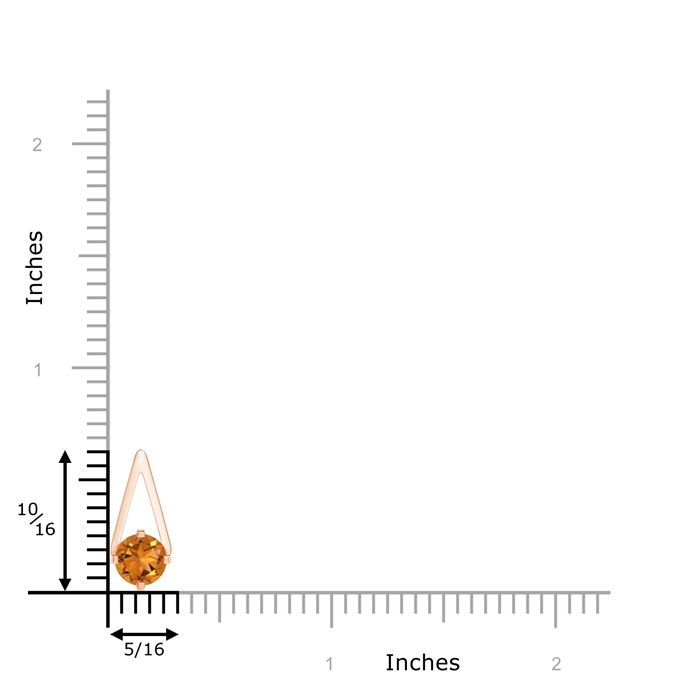 6mm AAA Flat Prong-Set Solitaire Citrine Triangular Pendant in Rose Gold product image