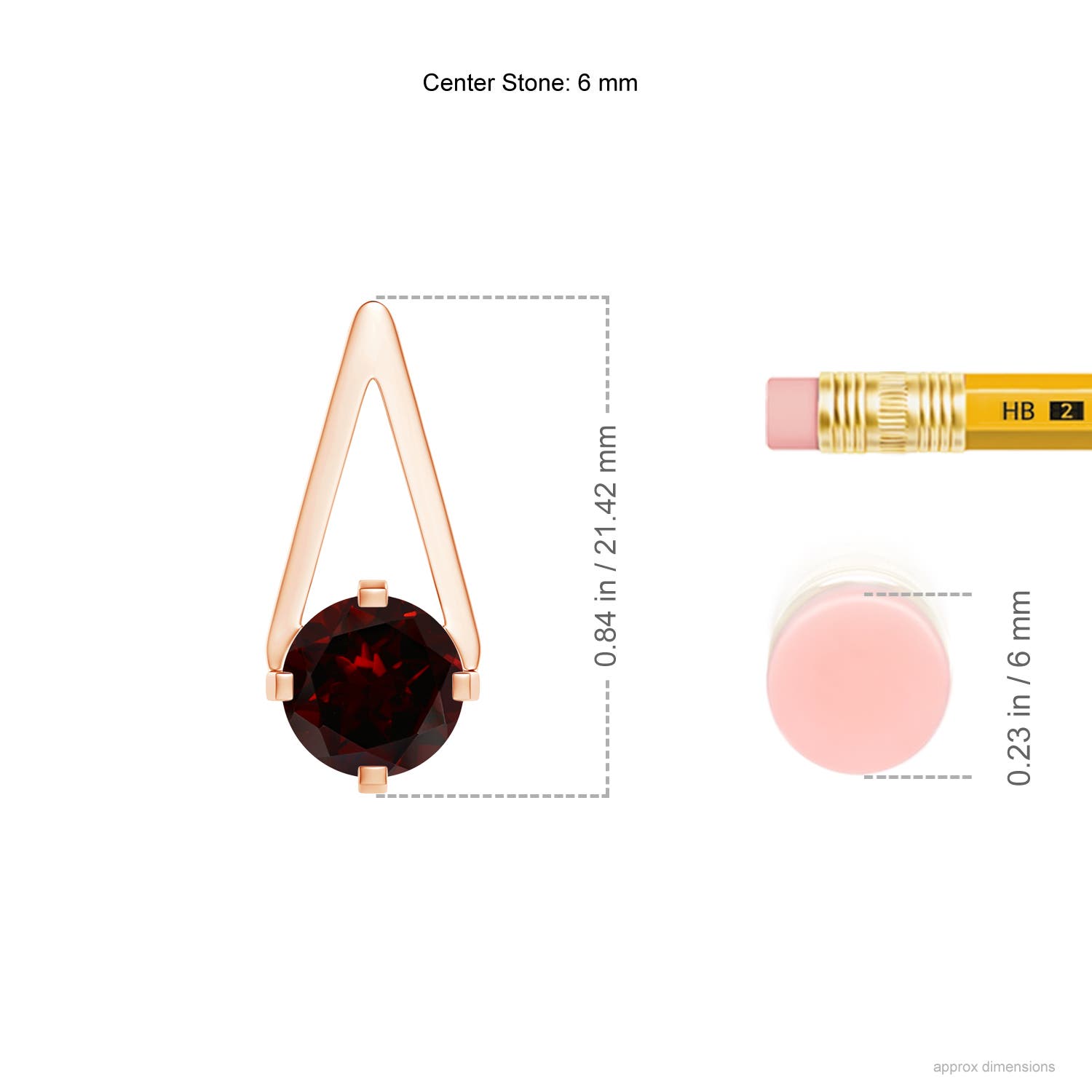 A - Garnet / 1 CT / 14 KT Rose Gold