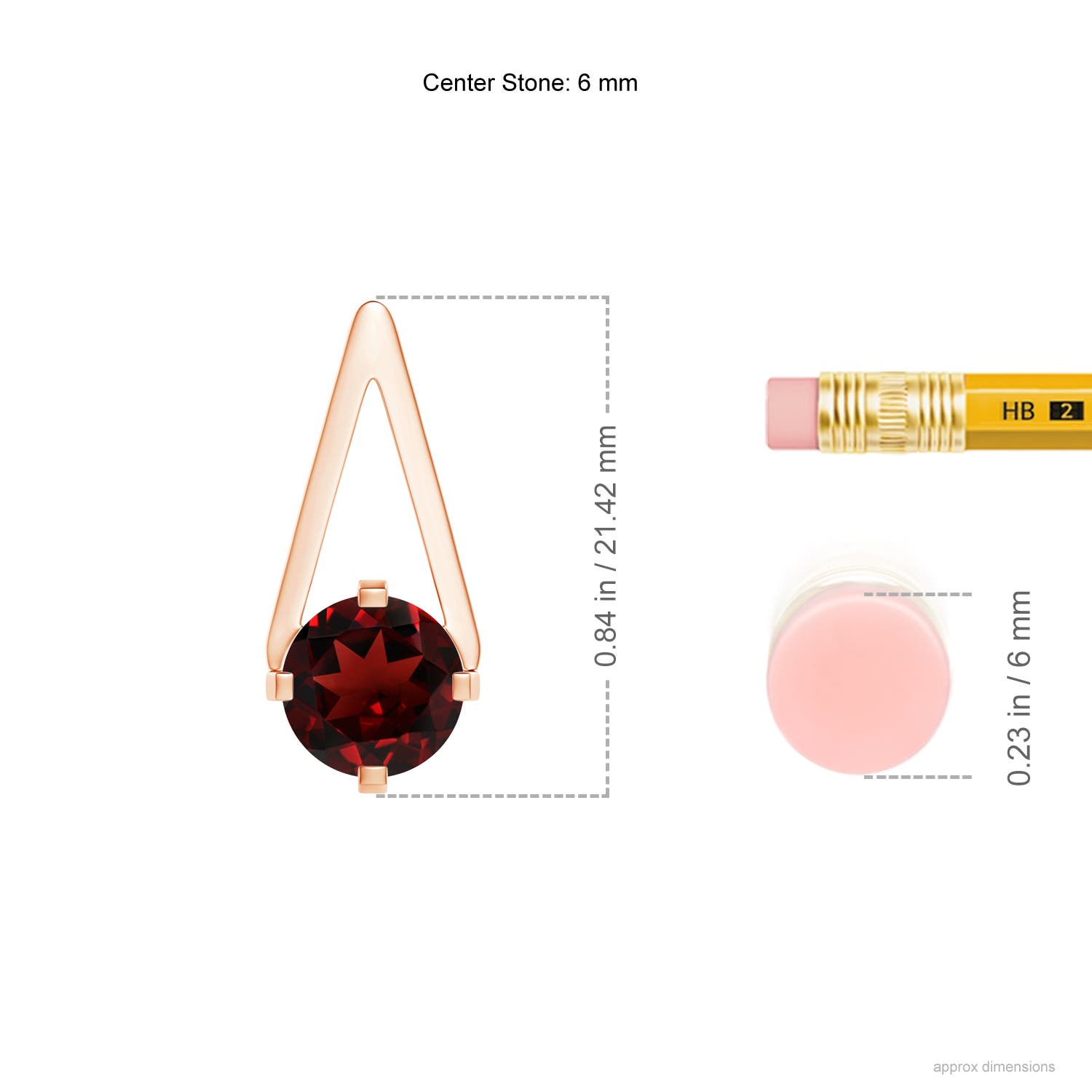 AAA - Garnet / 1 CT / 14 KT Rose Gold