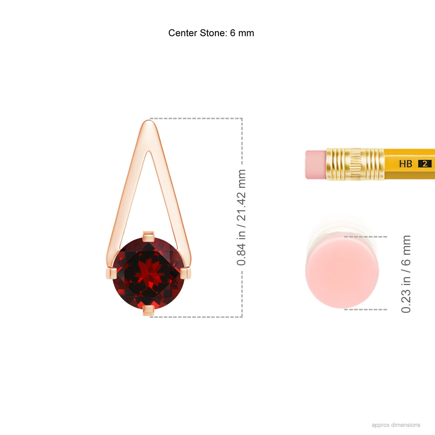 AAAA - Garnet / 1 CT / 14 KT Rose Gold