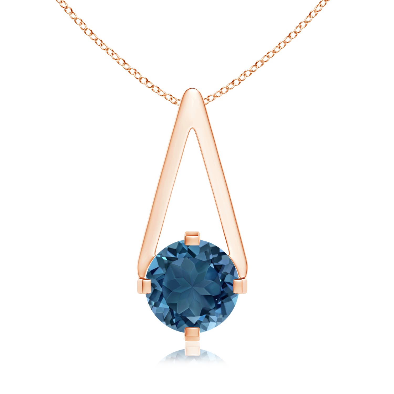 AA - London Blue Topaz / 0.95 CT / 14 KT Rose Gold