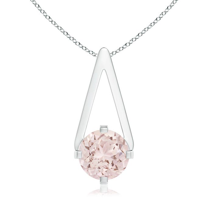 A - Morganite / 0.7 CT / 14 KT White Gold