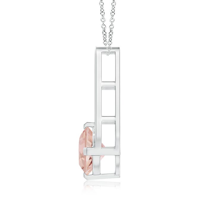 AAAA - Morganite / 0.7 CT / 14 KT White Gold