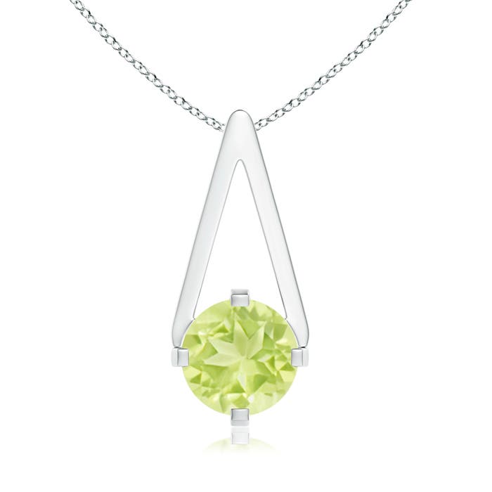 A - Peridot / 0.95 CT / 14 KT White Gold