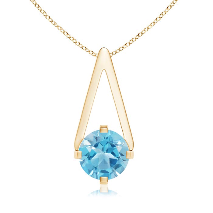 AA - Swiss Blue Topaz / 0.95 CT / 14 KT Yellow Gold