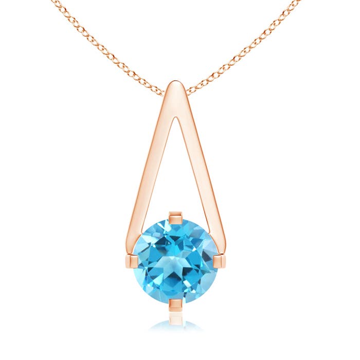 AAA - Swiss Blue Topaz / 0.95 CT / 14 KT Rose Gold