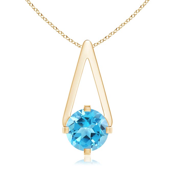 AAA - Swiss Blue Topaz / 0.95 CT / 14 KT Yellow Gold